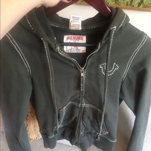 True Religion Green Zip-up Hoodie