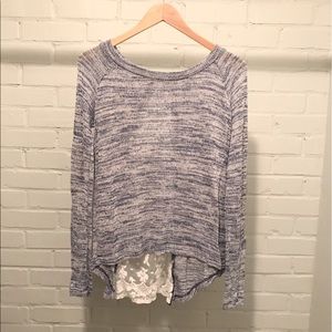 Poof! Sweater Size Medium in Navy and Cream