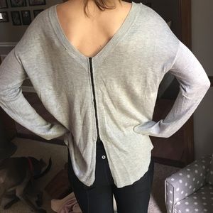 Grey zipper back sweater