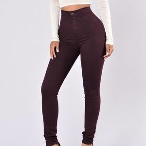 Fashion Nova Super High Waisted Skinnies - Plum