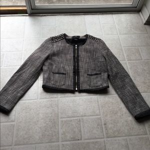 Grey Tweed Crop Jacket