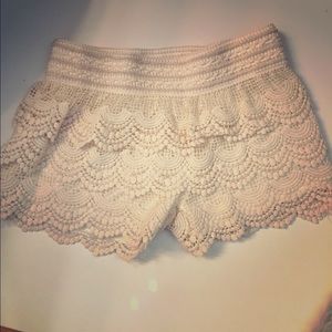 Ivory Crochet Shorts