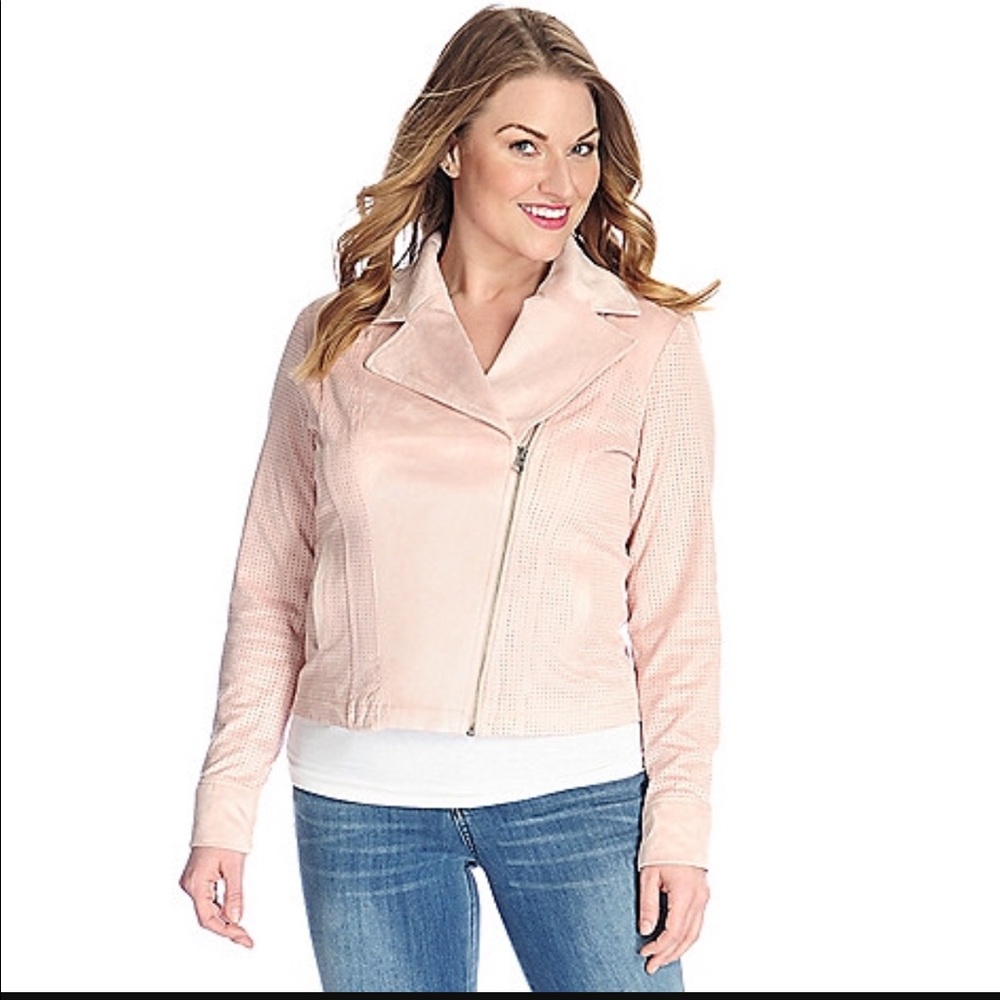 Blush Pink Suede Moto Jacket - Picture 5 of 8