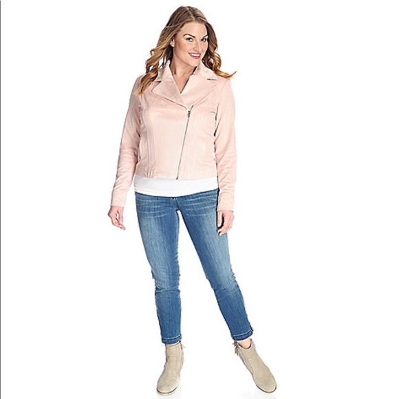 Blush Pink Suede Moto Jacket - Picture 8 of 8