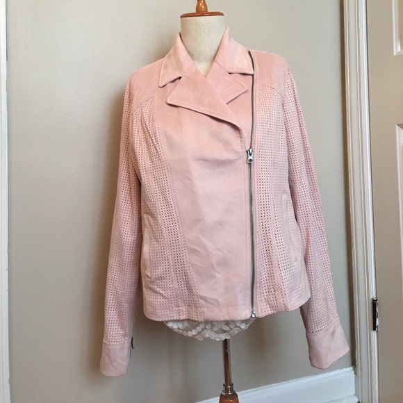 Blush Pink Suede Moto Jacket - Picture 2 of 8