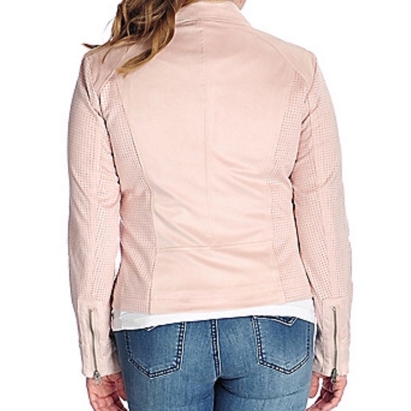 Blush Pink Suede Moto Jacket - Picture 6 of 8