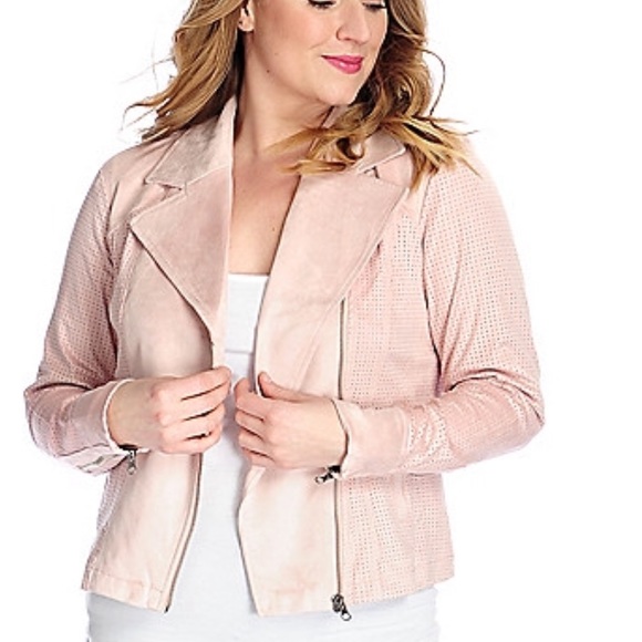 Blush Pink Suede Moto Jacket - Picture 4 of 8