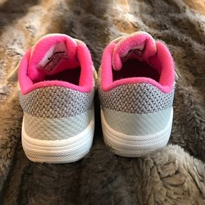 Toddler size 7 hot pink and grey Velcro sneakers