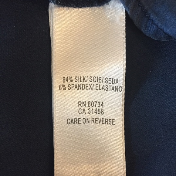 BCBG Max Azria Navy Blue Silk Top Size XS - Picture 8 of 8