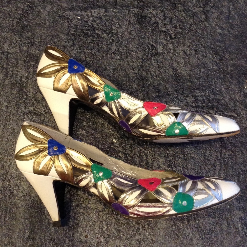 Margaret J Vintage colorful heels sz6.5-7