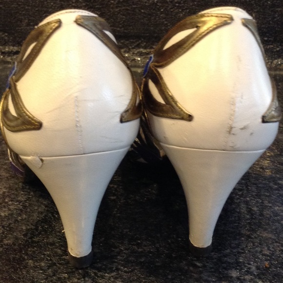 Margaret J Vintage colorful heels sz6.5-7 - Picture 5 of 6