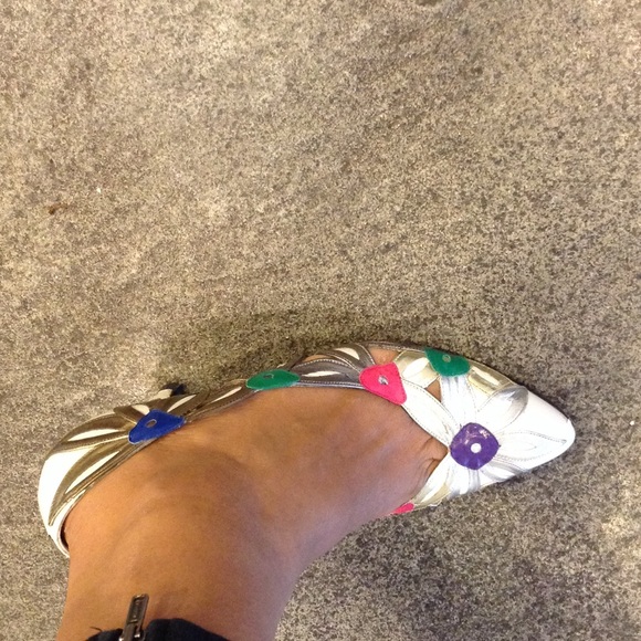 Margaret J Vintage colorful heels sz6.5-7 - Picture 6 of 6