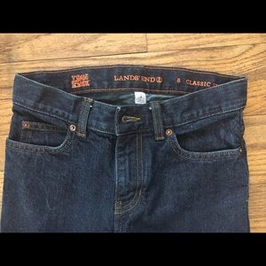 Lands end boys jeans. Classic straight size 8. New
