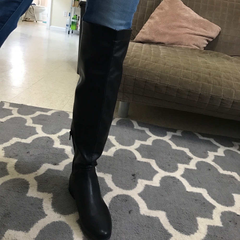 SOLD Over the knee leather lace boots