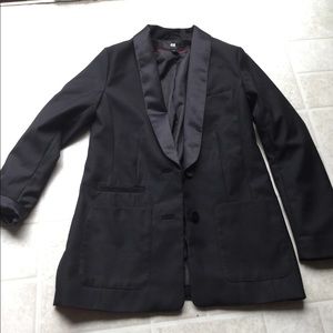 Black Silk Collar Tuxedo blazer