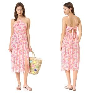 WILDFOX pink grapefruit midi dress