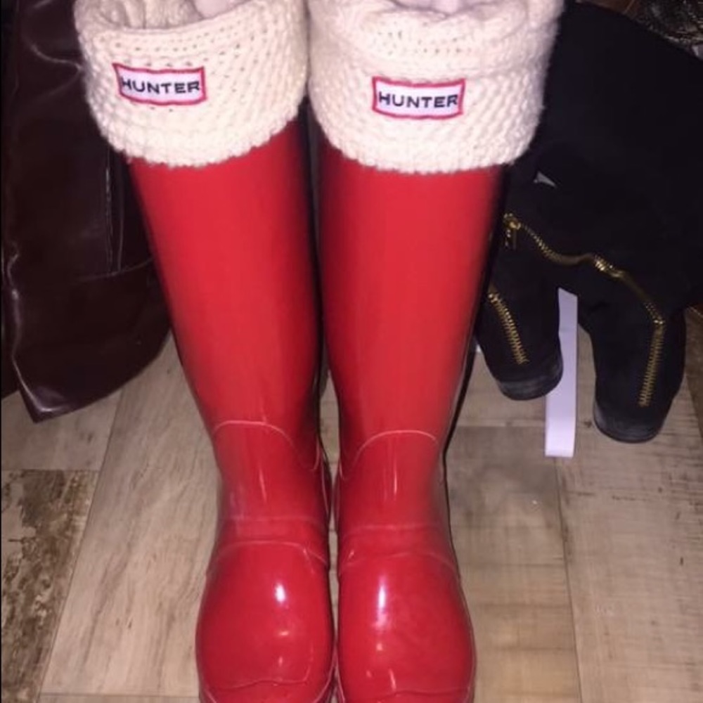 Hunter Rain boots with welly socks