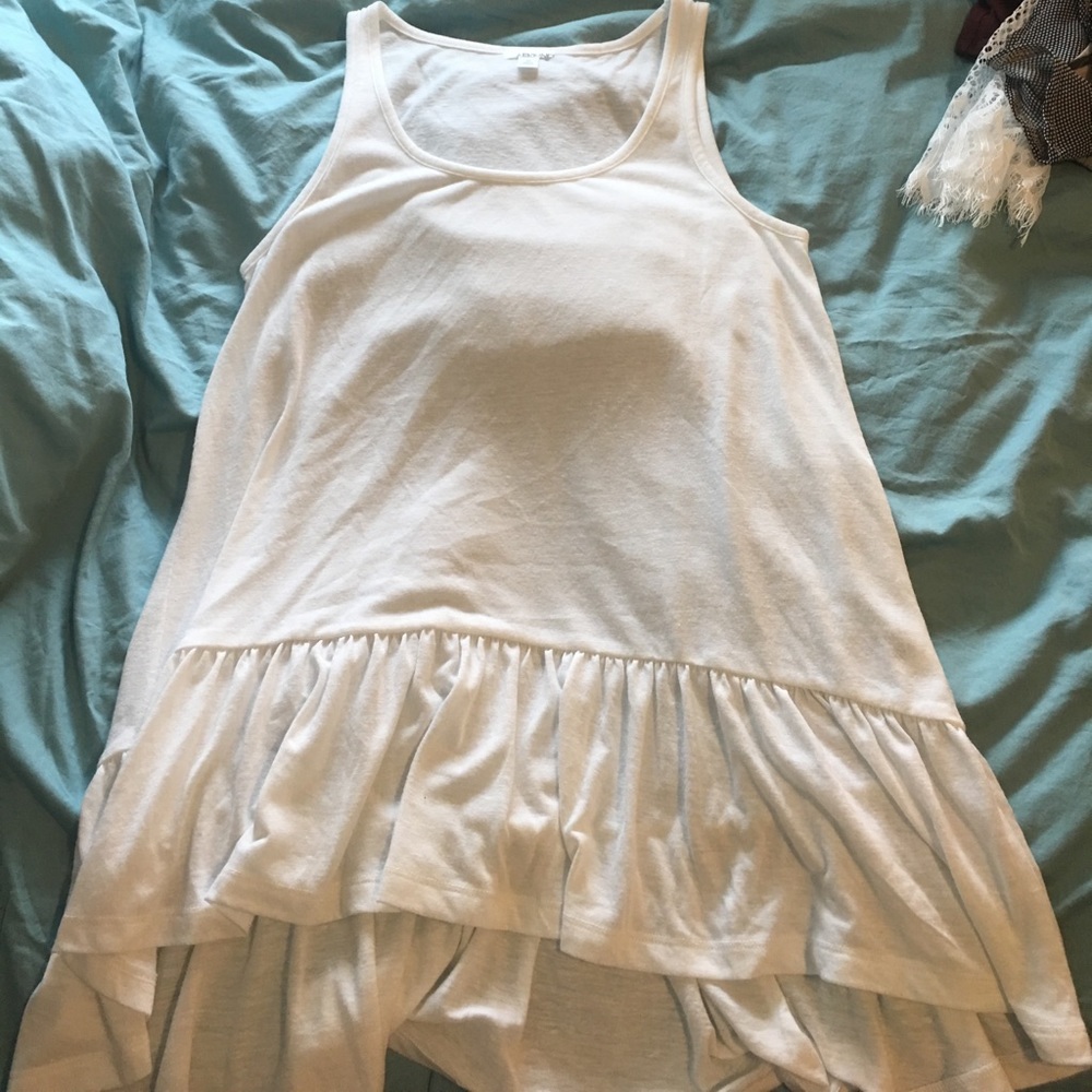 Frilly accent tank top