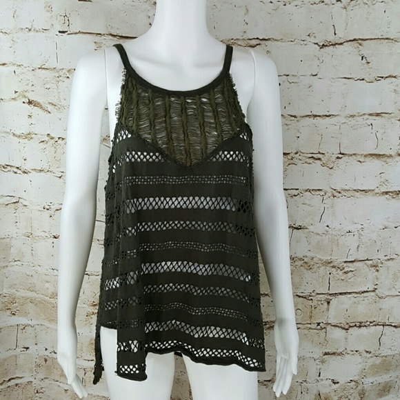 Free People Tops - Free People olive green tunic tank