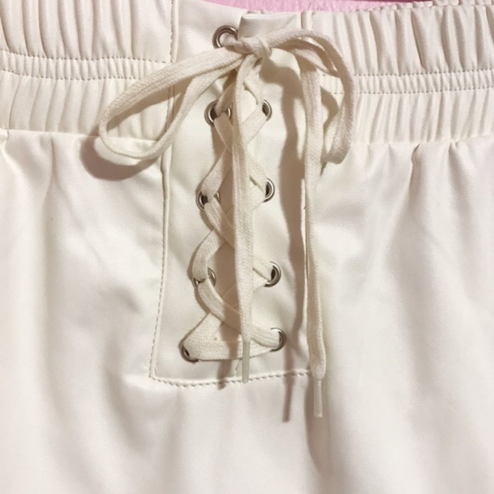 Leather Lace Up Skirt