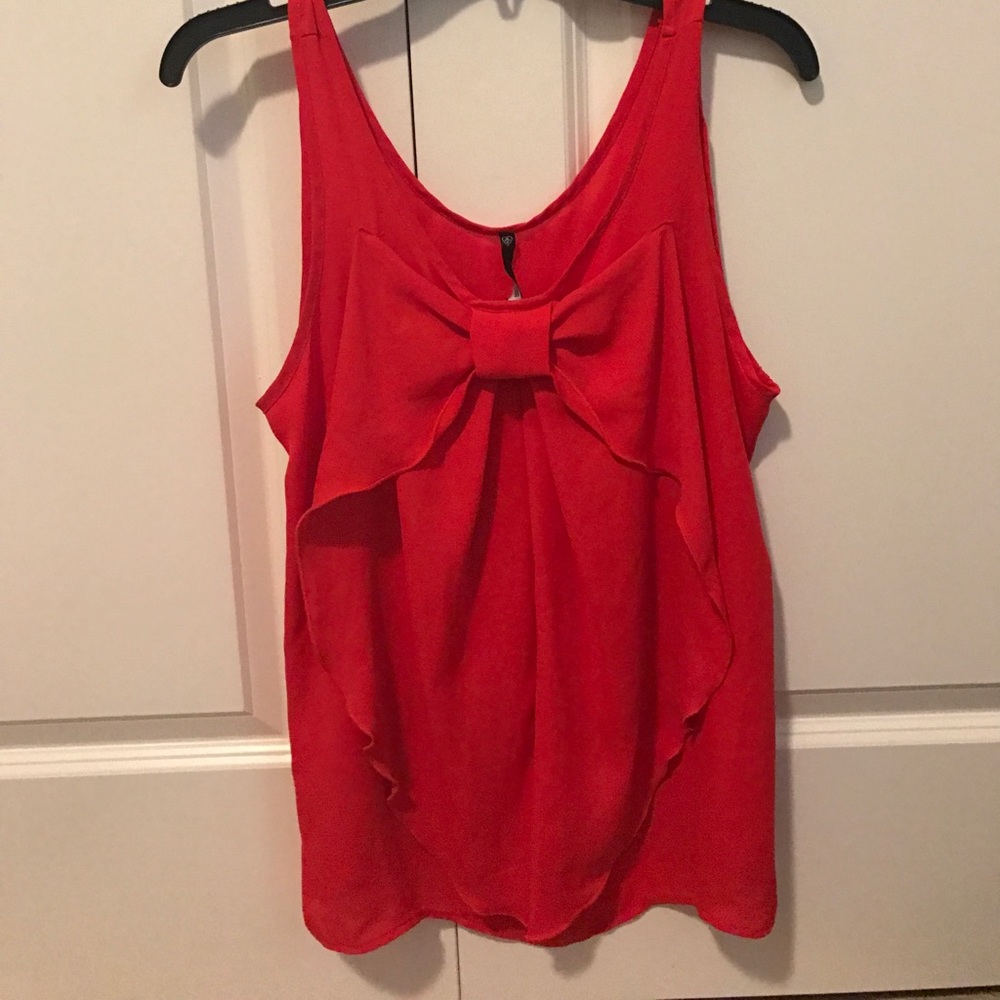 Red, Bow, Tank Top