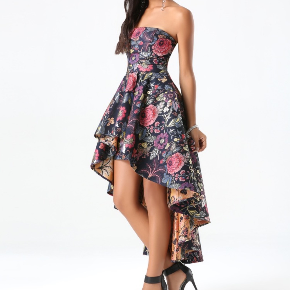 Bebe hi-lo jacquard dress