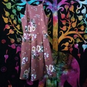 Floral pink sleeveless dress