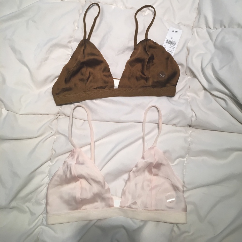 2 super cute and soft bralettes Pacsun.