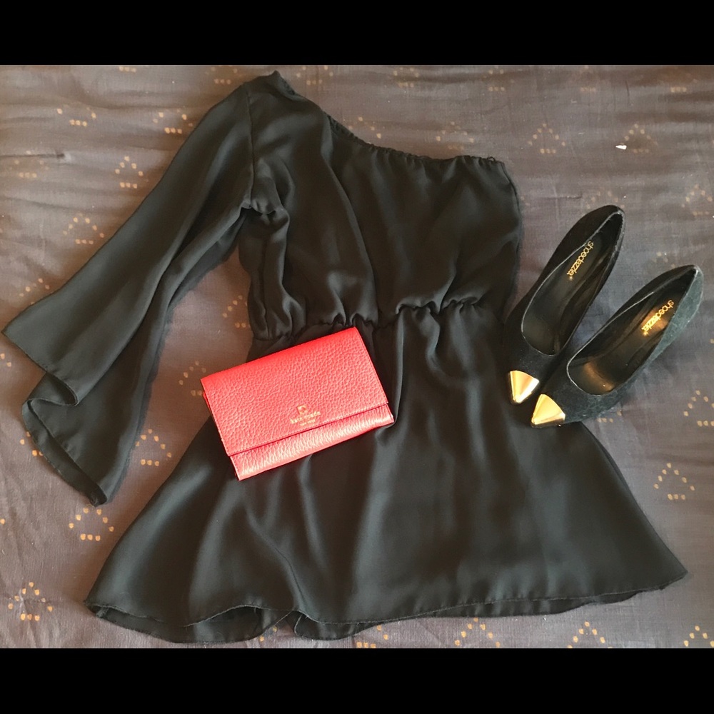 Asymmetrical little black dress