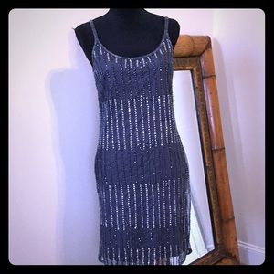 Adrianna Papell scoop neck sequin dress
