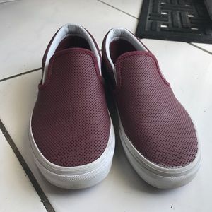 Burgundy van slip on