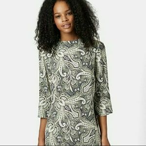 TOPSHOP Green Paisley Boho Tunic Dress