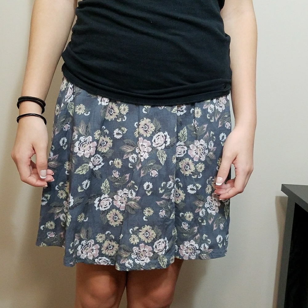 *SALE* Frenchi Grey Floral Printed Skirt