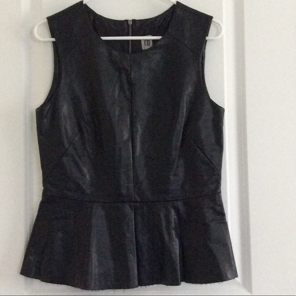 Peplum leather top