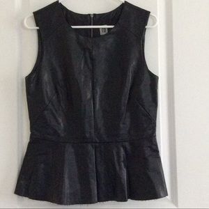 Peplum leather top