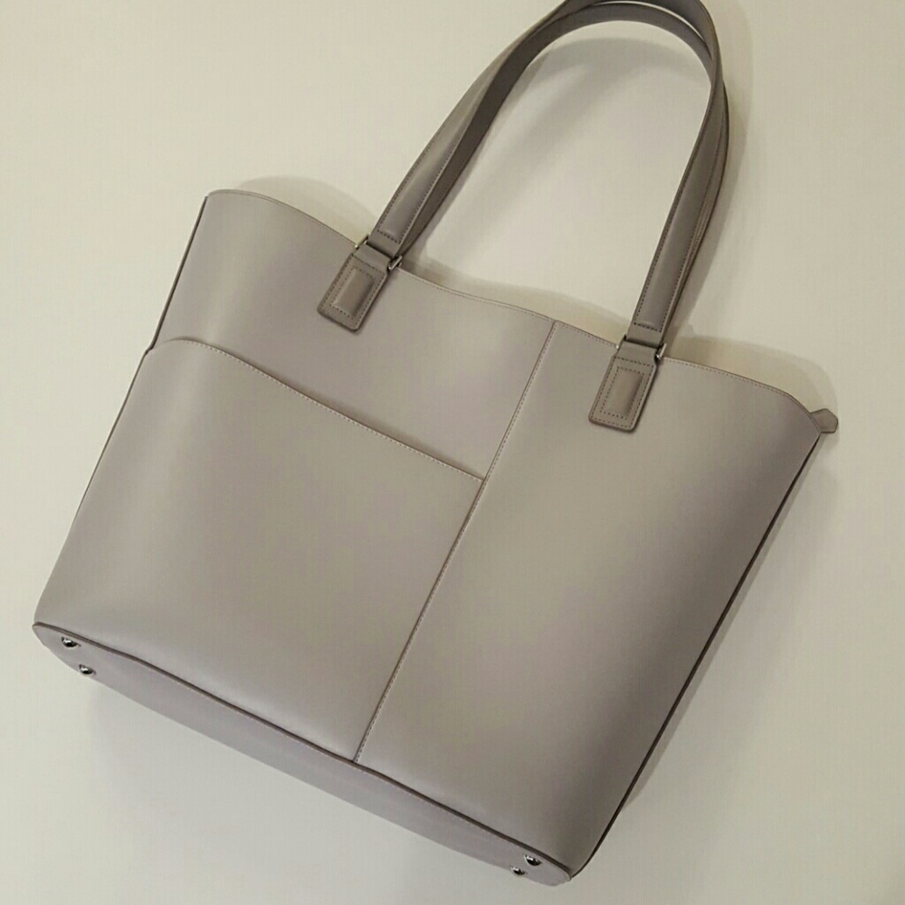 Dove Gray Composition Tote faux Leather by Vera