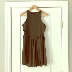 Olive green cutout dress