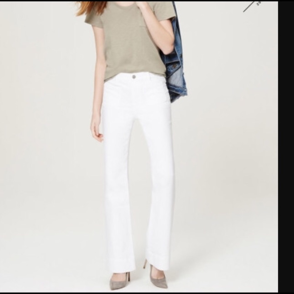 NWT Loft Wide Leg Trouser Jeans White 25/0