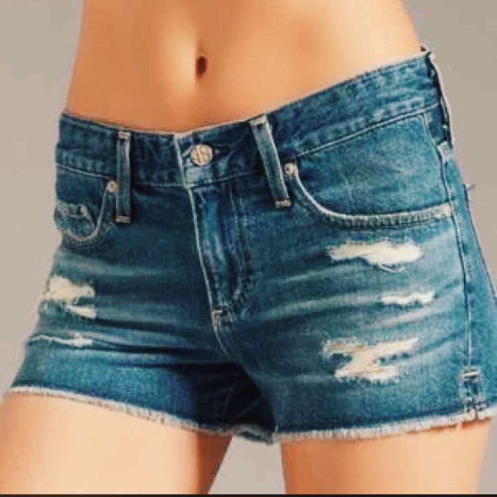 AG Distressed Denim Shorts