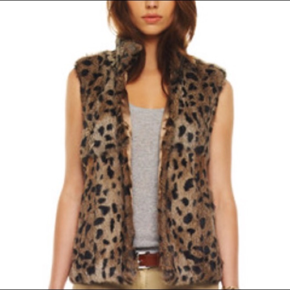 Michael Kors Leopard Rabbit Fur Vest