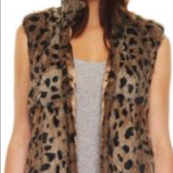 Michael Kors Leopard Rabbit Fur Vest - Picture 2 of 4