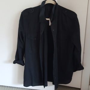 Cute black button up