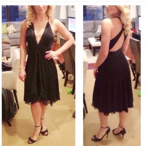 BEBE 💄 Black Sheer Cocktail Dress. Size Medium.