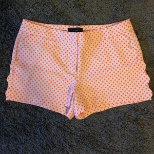J. CREW CHINO PINK POLKA DOT SHORTS.