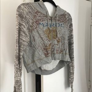 Free People Crop Hooded Sweatshirt