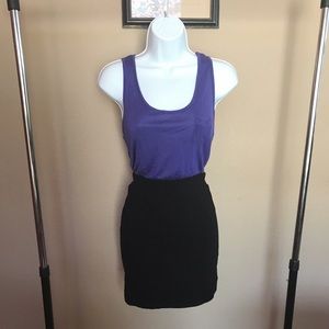 F21 Black and Purple Casual Dress