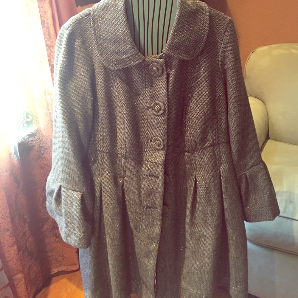 Sparkly gold and brown jacket. bell sleeve