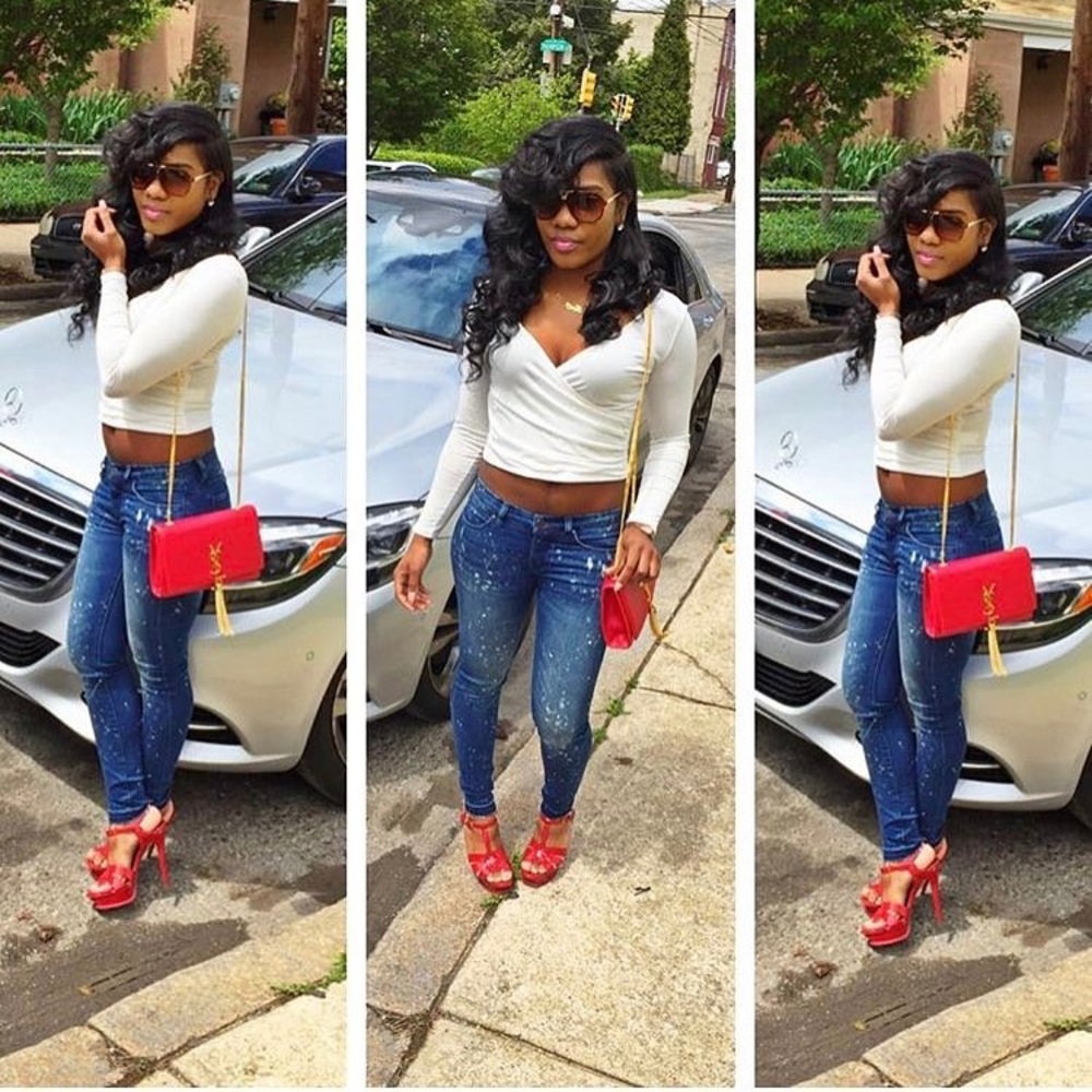 YSL tassel Red clutch purse