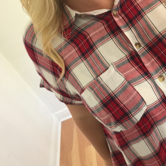 LAST - Red light flannel button up top - Picture 5 of 6
