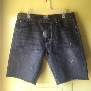 Hand processed Obey Propaganda jean shorts